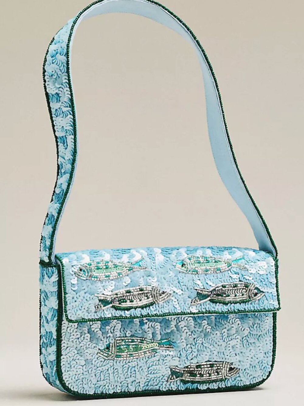 *Anthropologie* Fiona Beaded Purse: Blue Sardines - NEW! - Viral Shoulder Bag!